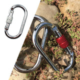 Maxbell Rock Climbing Carabiner Alloy Locking Clip Lock Connector for Caving Silver - Aladdin Shoppers