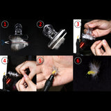 Maxbell 2x4PCS Clear Fly Tying CDC Feather Clip Dubbing Hackle Holding Tools Fly Tying 45mm