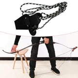 Maxbell Bow Stringer 200cm Cocking Rope with No-Slip Pad String Tool Shooting Aid Black White - Aladdin Shoppers