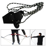 Maxbell Bow Stringer 200cm Cocking Rope with No-Slip Pad String Tool Shooting Aid Black White - Aladdin Shoppers