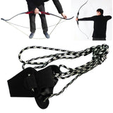 Maxbell Bow Stringer 200cm Cocking Rope with No-Slip Pad String Tool Shooting Aid Black White - Aladdin Shoppers