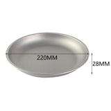Maxbell 2x Titanium Plate Fruit Tableware Round Dish Frying Pan for Picnic BBQ