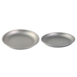 Maxbell 2x Titanium Plate Fruit Tableware Round Dish Frying Pan for Picnic BBQ