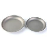 Maxbell 2x Titanium Plate Fruit Tableware Round Dish Frying Pan for Picnic BBQ