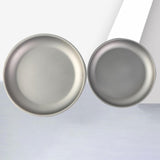 Maxbell 2x Titanium Plate Fruit Tableware Round Dish Frying Pan for Picnic BBQ