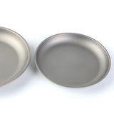 Maxbell 2x Titanium Plate Fruit Tableware Round Dish Frying Pan for Picnic BBQ