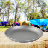 Maxbell 2x Titanium Plate Fruit Tableware Round Dish Frying Pan for Picnic BBQ