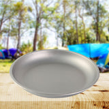 Maxbell 2x Titanium Plate Fruit Tableware Round Dish Frying Pan for Picnic BBQ