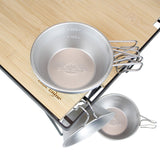 Maxbell 2Pcs Stainless Steel Camping Fixed Handle Bowls Rice Bowl Portable