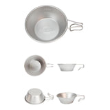 Maxbell 2Pcs Stainless Steel Camping Fixed Handle Bowls Rice Bowl Portable