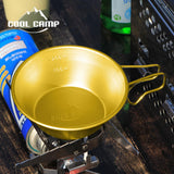 Maxbell 2Pcs Stainless Steel Camping Fixed Handle Bowls Rice Bowl Portable