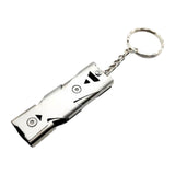 Maxbell 4xDouble Pipe Whistle Lifesaving Emergency SOS Outdoor Survival silver