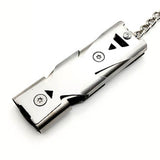 Maxbell 3xDouble Pipe Whistle Lifesaving Emergency SOS Outdoor Survival silver