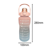 Maxbell 2L Sport Water Bottle Portable Large Capacity Drinking Cup with Straw Pink - Aladdin Shoppers