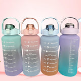 Maxbell 2L Sport Water Bottle Portable Large Capacity Drinking Cup with Straw Pink - Aladdin Shoppers