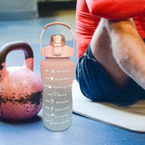Maxbell 2L Sport Water Bottle Portable Large Capacity Drinking Cup with Straw Pink - Aladdin Shoppers