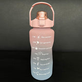 Maxbell 2L Sport Water Bottle Portable Large Capacity Drinking Cup with Straw Pink - Aladdin Shoppers