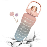 Maxbell 2L Sport Water Bottle Portable Large Capacity Drinking Cup with Straw Pink - Aladdin Shoppers