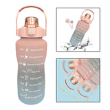 Maxbell 2L Sport Water Bottle Portable Large Capacity Drinking Cup with Straw Pink - Aladdin Shoppers
