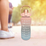 Maxbell 2L Sport Water Bottle Portable Large Capacity Drinking Cup with Straw Pink - Aladdin Shoppers