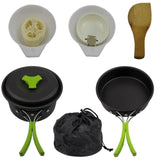 Maxbell Camping Cookware Backpacking BBQ Mess Kit Tableware for 1-2 Person Green - Aladdin Shoppers
