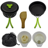 Maxbell Camping Cookware Backpacking BBQ Mess Kit Tableware for 1-2 Person Green - Aladdin Shoppers
