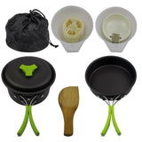 Maxbell Camping Cookware Backpacking BBQ Mess Kit Tableware for 1-2 Person Green - Aladdin Shoppers