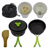 Maxbell Camping Cookware Backpacking BBQ Mess Kit Tableware for 1-2 Person Green - Aladdin Shoppers