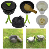 Maxbell Camping Cookware Backpacking BBQ Mess Kit Tableware for 1-2 Person Green - Aladdin Shoppers