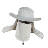 Maxbell Fishing Hat with Removable Neck Flap Cover Gardening Bucket Hat Face Mask Gray - Aladdin Shoppers