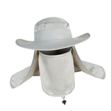 Maxbell Fishing Hat with Removable Neck Flap Cover Gardening Bucket Hat Face Mask Gray - Aladdin Shoppers