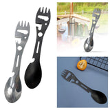 Maxbell Multifunctional Spork Spoon Wrench Portable for Camping Traveling Black - Aladdin Shoppers