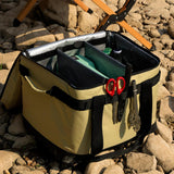 Maxbell Camping Bag Lunch Box Picnic Basket for Tourism Outdoor Activities School Khaki - Aladdin Shoppers