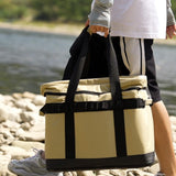 Maxbell Camping Bag Lunch Box Picnic Basket for Tourism Outdoor Activities School Khaki - Aladdin Shoppers