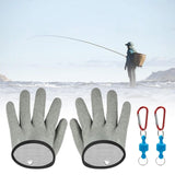 Maxbell Fishing Gloves Puncture Resistant Catch Fish Fish Landing Glove Fisherman Gray ABS Hook - Aladdin Shoppers