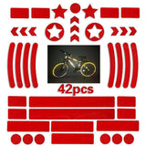 Maxbell 4xReflective Stickers High Visibility Decor Warning for Bikes Motorbike Red