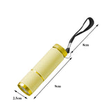 Maxbell Portable Handheld flashlights 9 LED Aluminum Diameter 2.5cm Length 9cm Yellow - Aladdin Shoppers