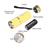 Maxbell Portable Handheld flashlights 9 LED Aluminum Diameter 2.5cm Length 9cm Yellow - Aladdin Shoppers