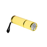 Maxbell Portable Handheld flashlights 9 LED Aluminum Diameter 2.5cm Length 9cm Yellow - Aladdin Shoppers