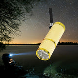 Maxbell Portable Handheld flashlights 9 LED Aluminum Diameter 2.5cm Length 9cm Yellow - Aladdin Shoppers