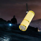 Maxbell Portable Handheld flashlights 9 LED Aluminum Diameter 2.5cm Length 9cm Yellow - Aladdin Shoppers