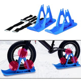 Maxbell Winter Snow Sled Bike Ski Sledge Sledding Skiing Sleigh Sports Toboggan Blue - Aladdin Shoppers