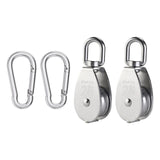 Maxbell Metal M25 Single Pulley Block with Carabiners Rope Wheel for Cable Wire Rope - Aladdin Shoppers