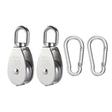 Maxbell Metal M25 Single Pulley Block with Carabiners Rope Wheel for Cable Wire Rope - Aladdin Shoppers