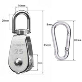 Maxbell Metal M25 Single Pulley Block with Carabiners Rope Wheel for Cable Wire Rope - Aladdin Shoppers