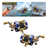Maxbell High Speed Baitcasting Reels 5.0:1 Ratio Baitcaster Trolling Reel Metal left - Aladdin Shoppers