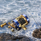Maxbell High Speed Baitcasting Reels 5.0:1 Ratio Baitcaster Trolling Reel Metal left - Aladdin Shoppers