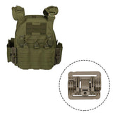 Maxbell 4xVest Quick Release Buckle Slider for Hunting Backpack Strap Belt Accessories Khaki Short
