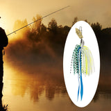 Maxbell Fishing Jig Fishing Baits Lures with Silicone Skirt Flipping Jigs Swim Metal Green White - Aladdin Shoppers
