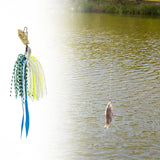 Maxbell Fishing Jig Fishing Baits Lures with Silicone Skirt Flipping Jigs Swim Metal Green White - Aladdin Shoppers